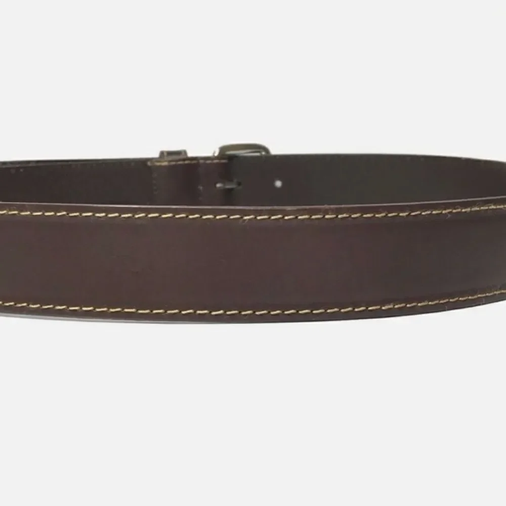 14th & Union Dark Brown Saddle Leather Nickle Free Buckle Belt New no Tags